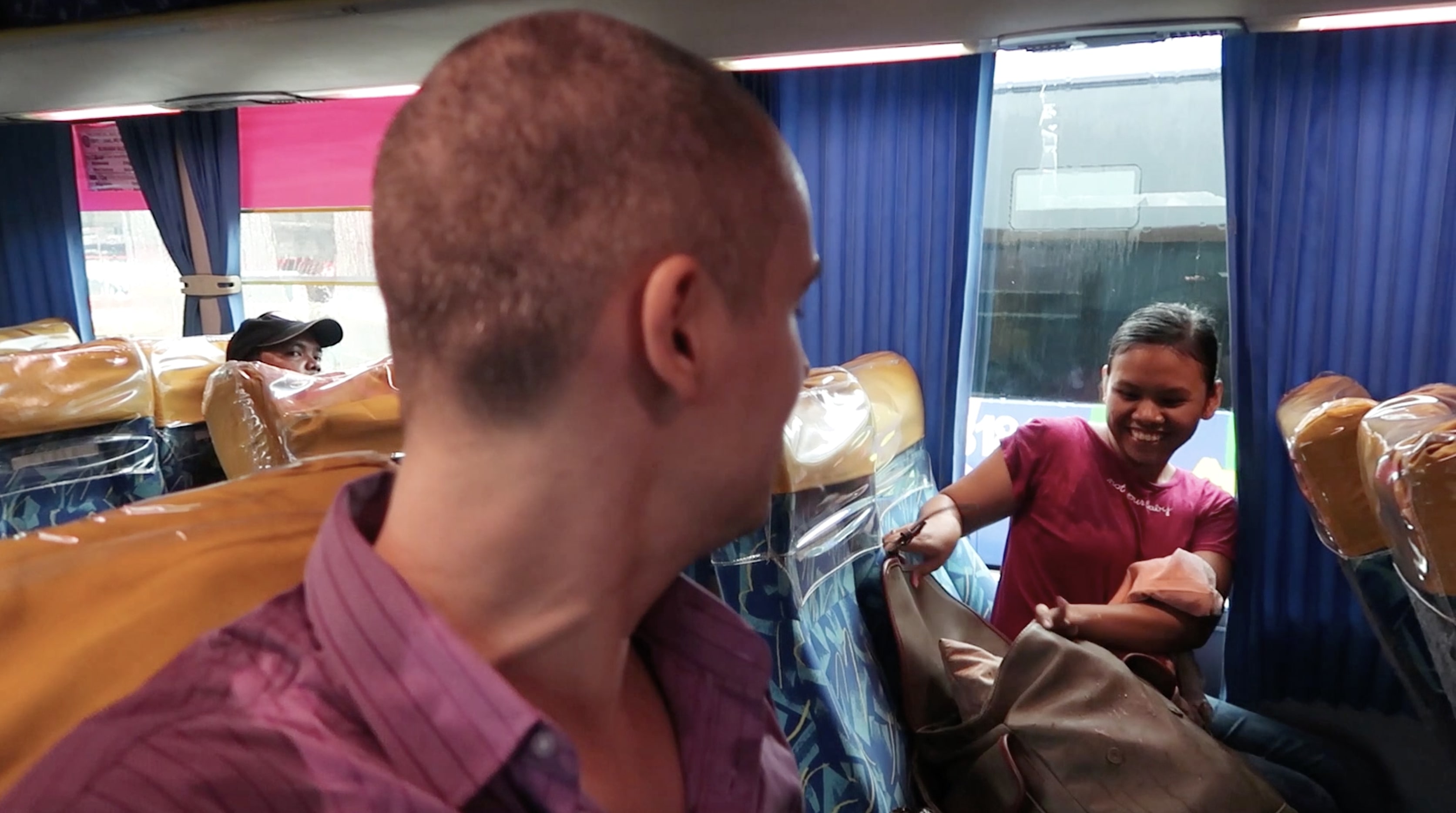 lennythroughparadise and melody inside bus in metro manila